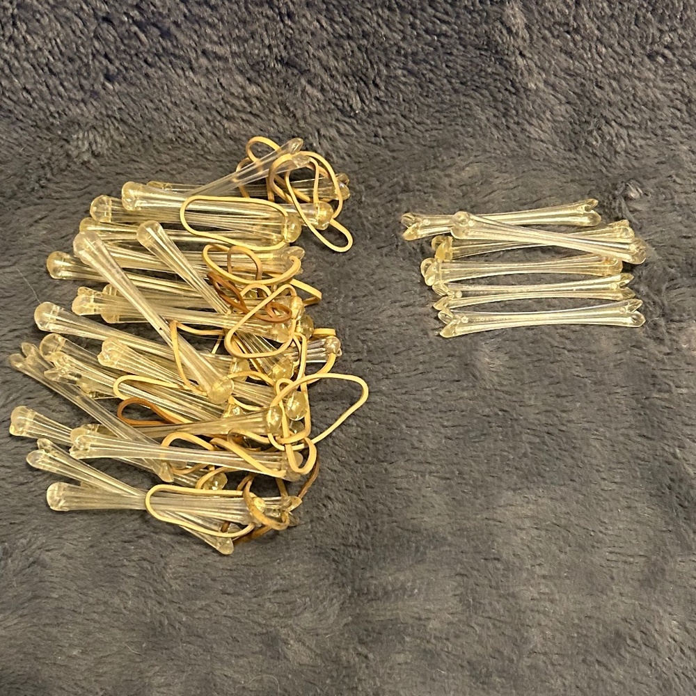 😉Bundle Days😉 Vintage Plastic Hair Rollers Curlers Perm Rods Rubber Band Held